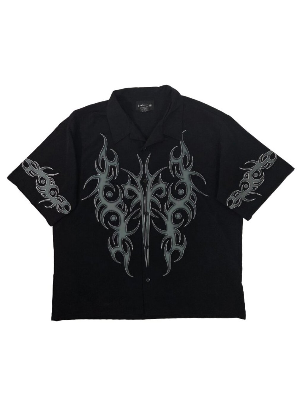 Vtg Y2K 90s No Boundaries Button Up XL Tribal Goth Mall Cyber Skate Pinkman Surf